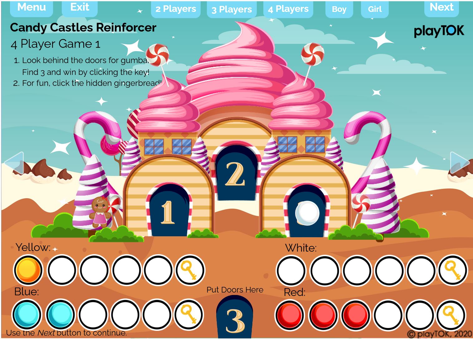 Screenshot of cancy castle boom cards 4 player